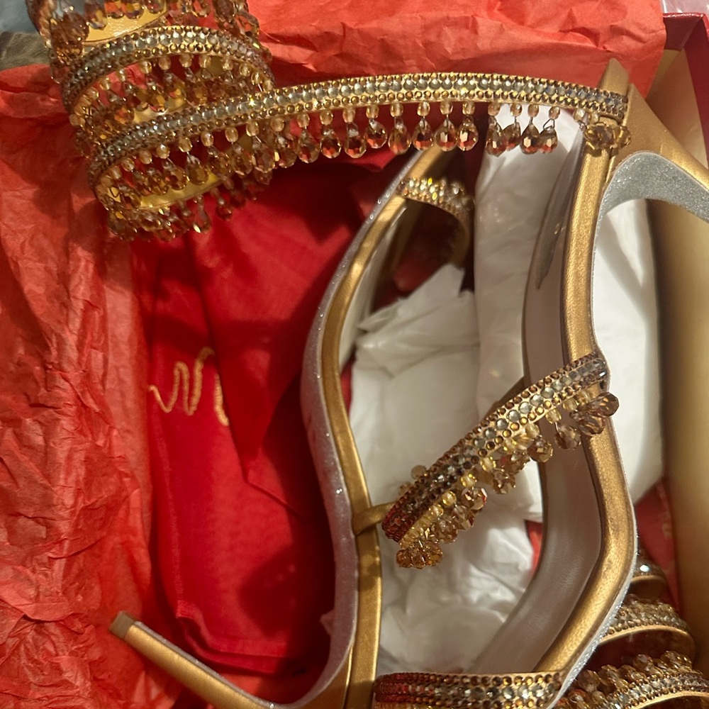 COPY - rene caovilla caramel chandelier heels